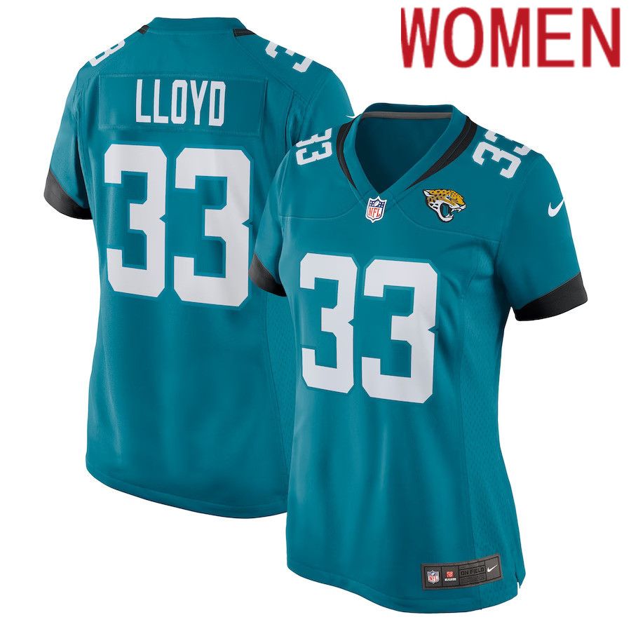 Women Jacksonville Jaguars 33 Devin Lloyd Nike Teal Player Game NFL Jersey